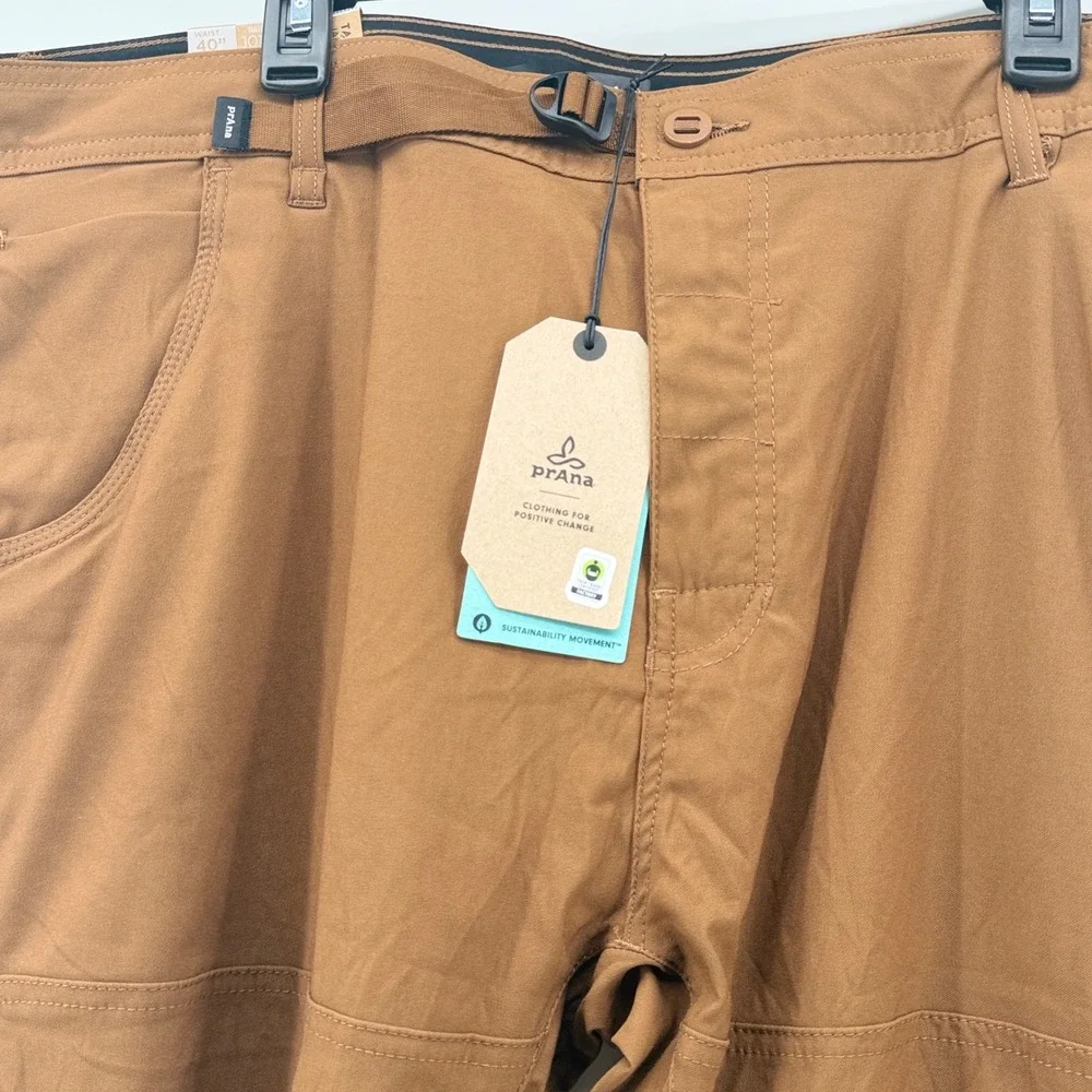 Prana Stretch Zion Slim Pant II Mens 40x34 Sepia Brown Tapered Leg 1969831 NWT
